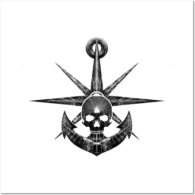 Pirates Skull - Compass Wall Art by KNTG